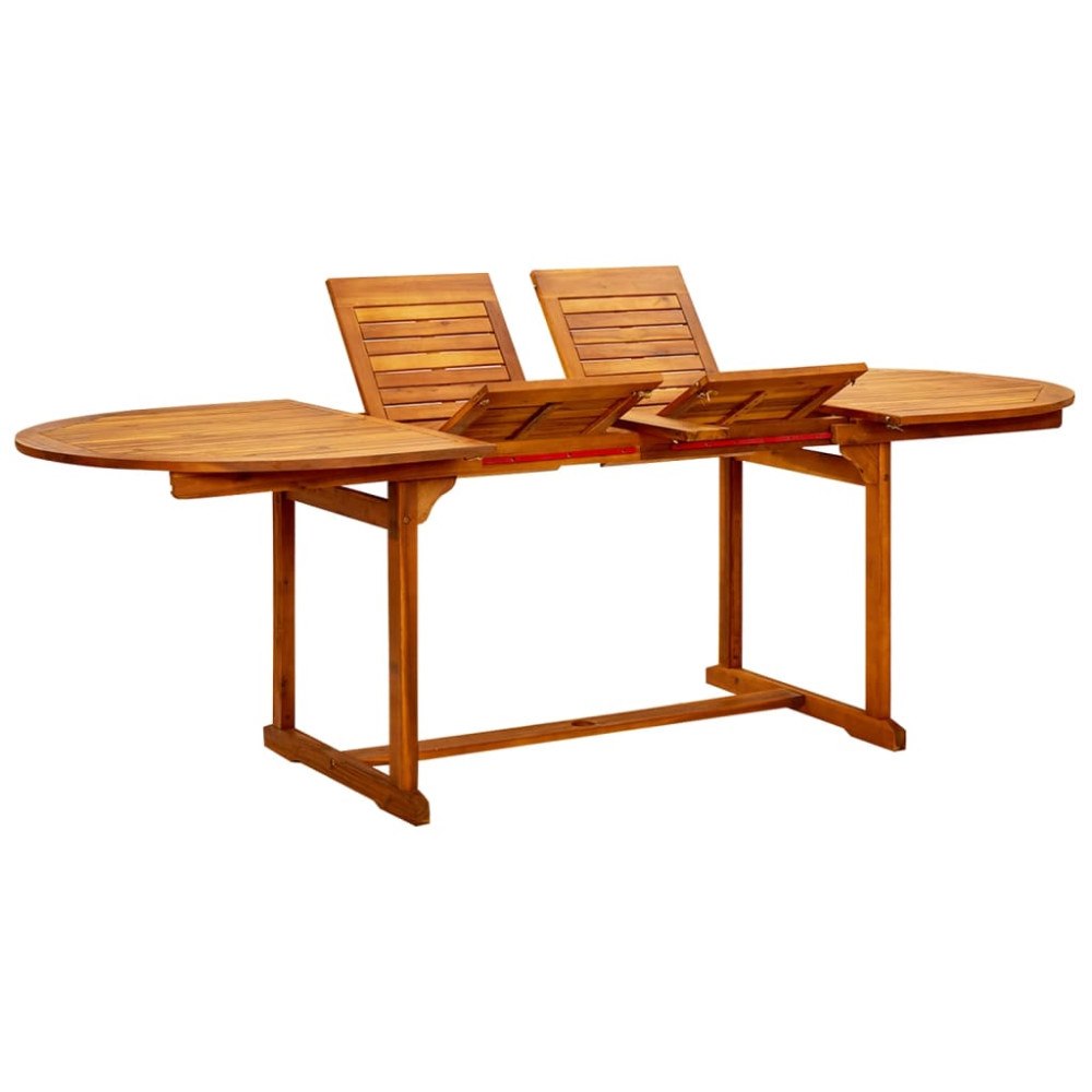 vidaXL Trädgårdsbord (160-240)x100x75 cm massivt akaciaträ