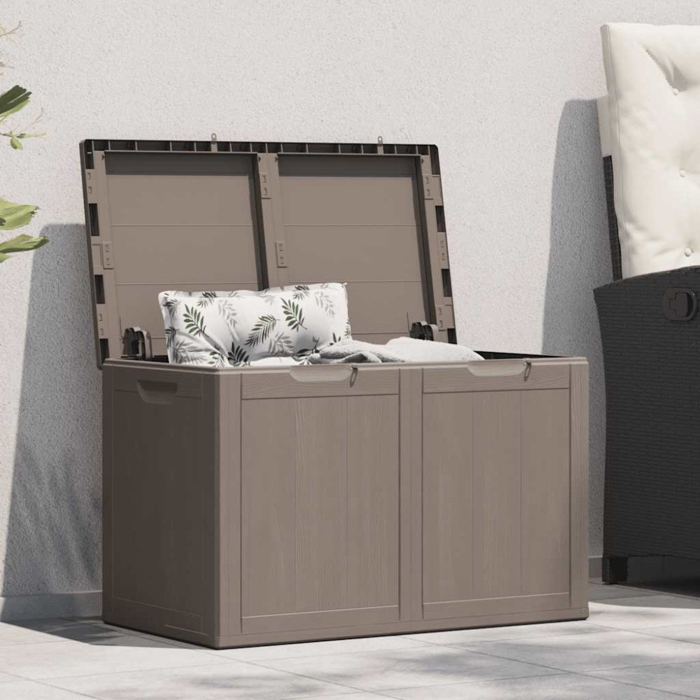 vidaXL Dynbox 180 liter brun PP-träliknande
