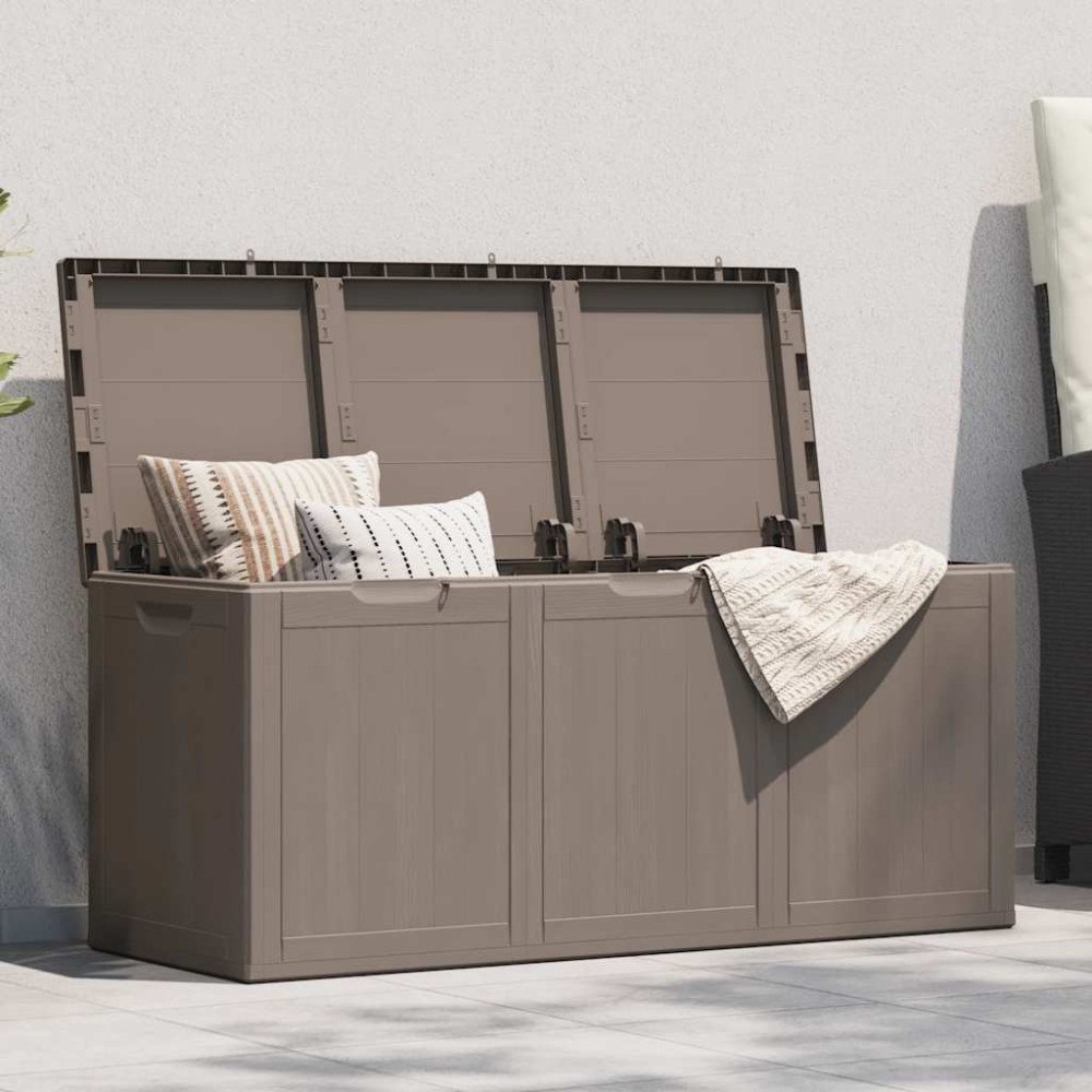 vidaXL Dynbox 270 liter brun PP-träliknande