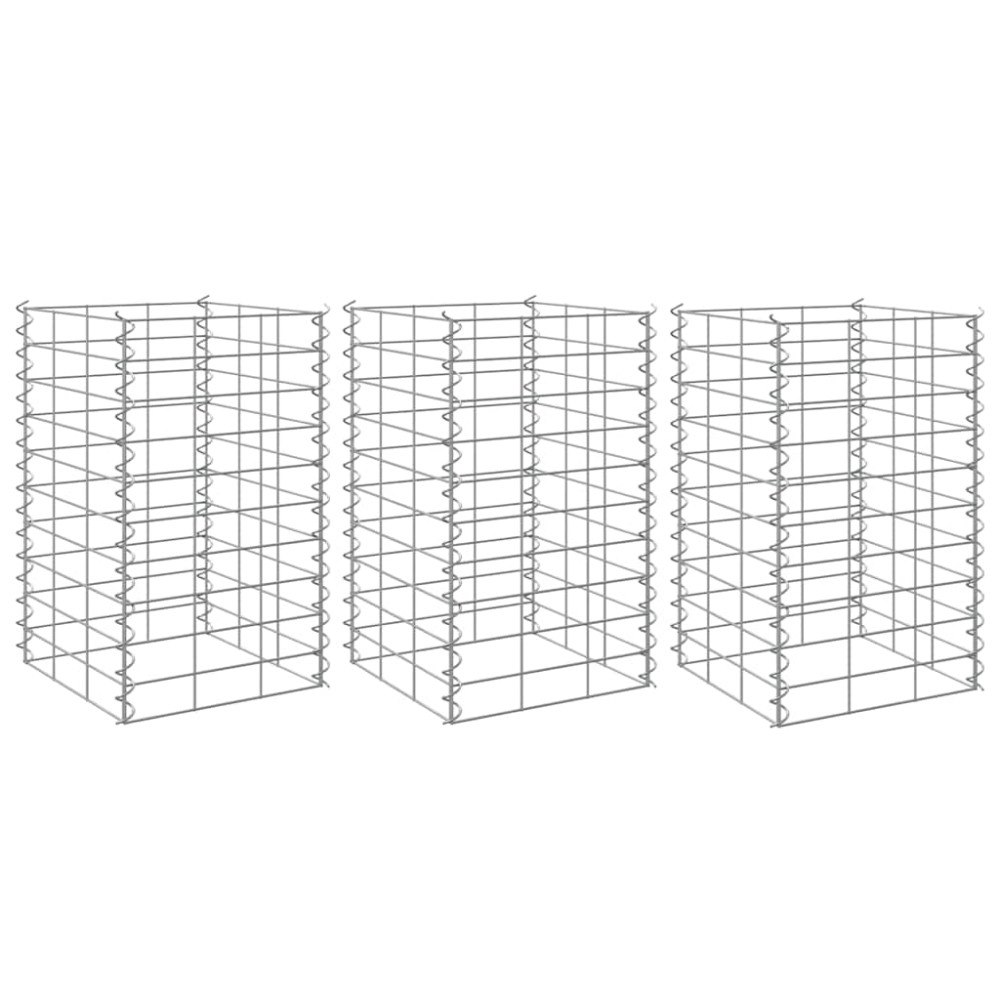 vidaXL Gabioner 3 st 30x30x50 cm järn
