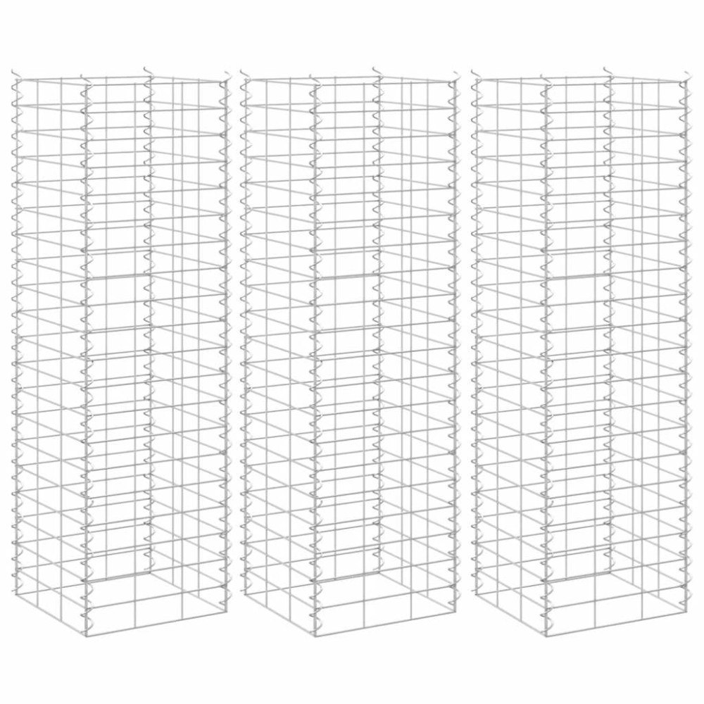 vidaXL Gabioner 3 st 30x30x100 cm järn