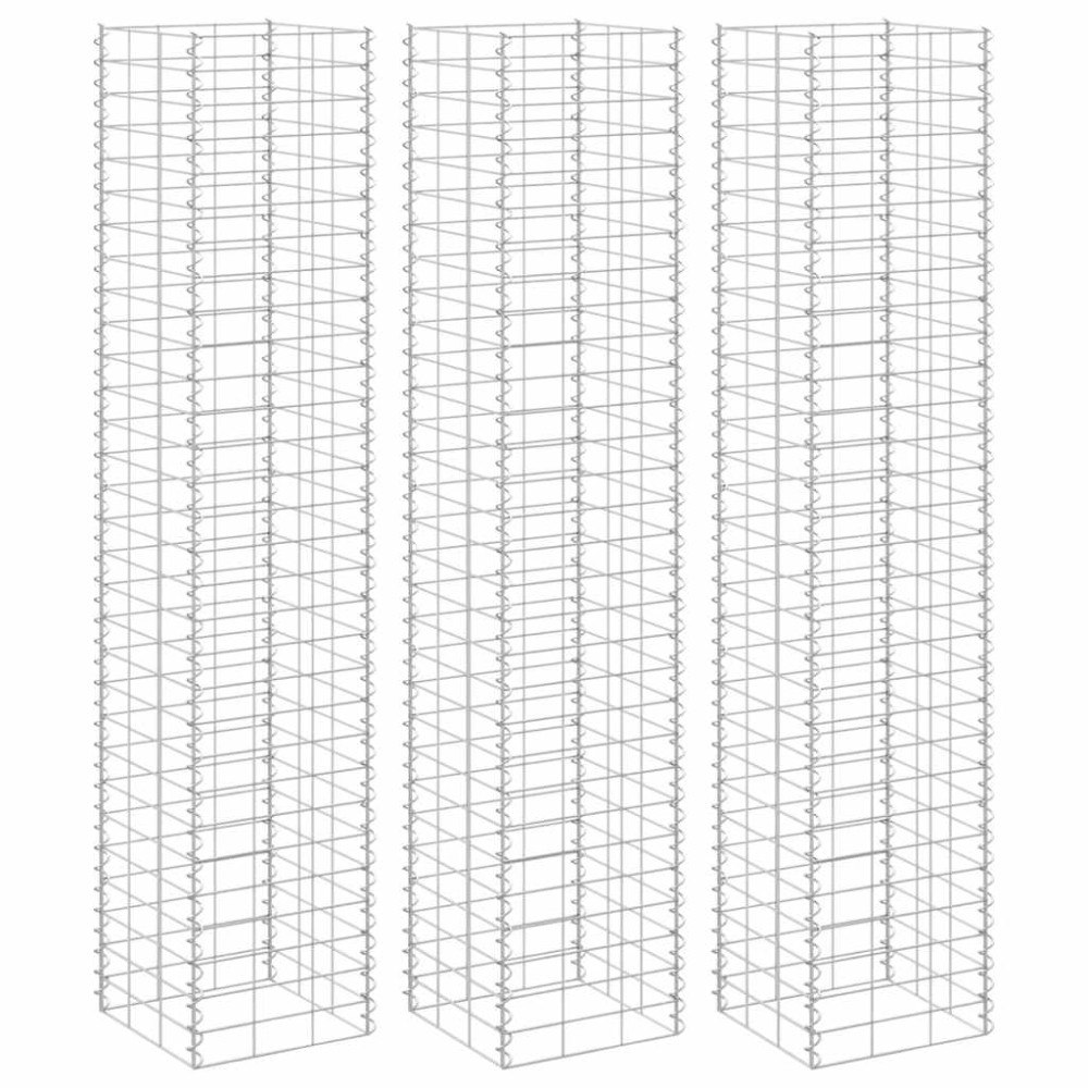 vidaXL Gabioner 3 st 30x30x150 cm järn