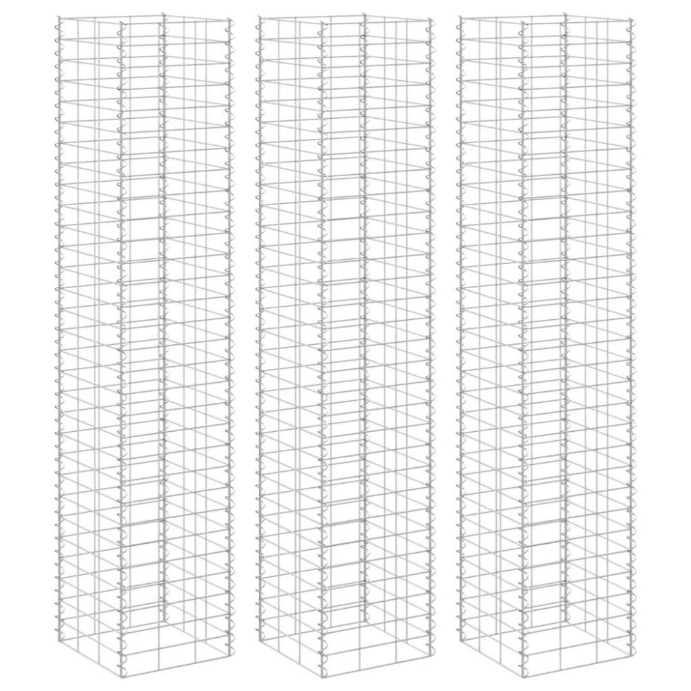 vidaXL Gabioner 3 st 30x30x200 cm järn