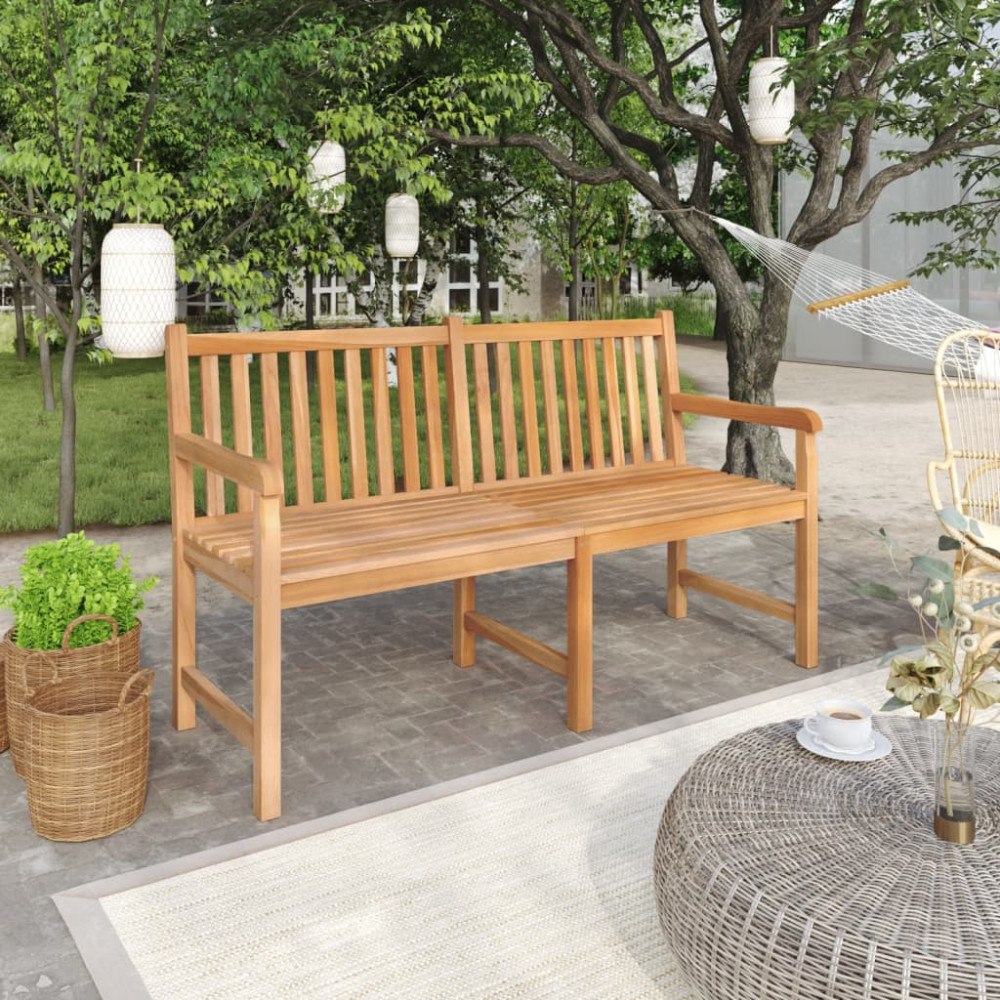 vidaXL Trädgårdsbänk 150 cm massiv teak