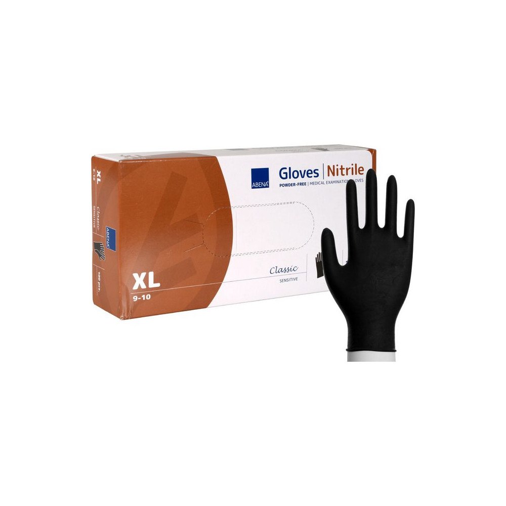 Abena Nitrilhandske puderfri svart XL 100/fp