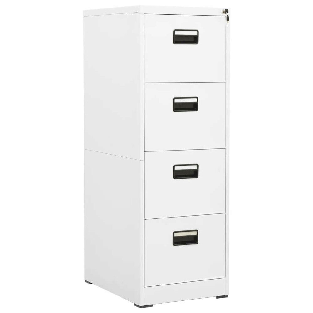 vidaXL Dokumentskåp vit 46x62x133 cm stål