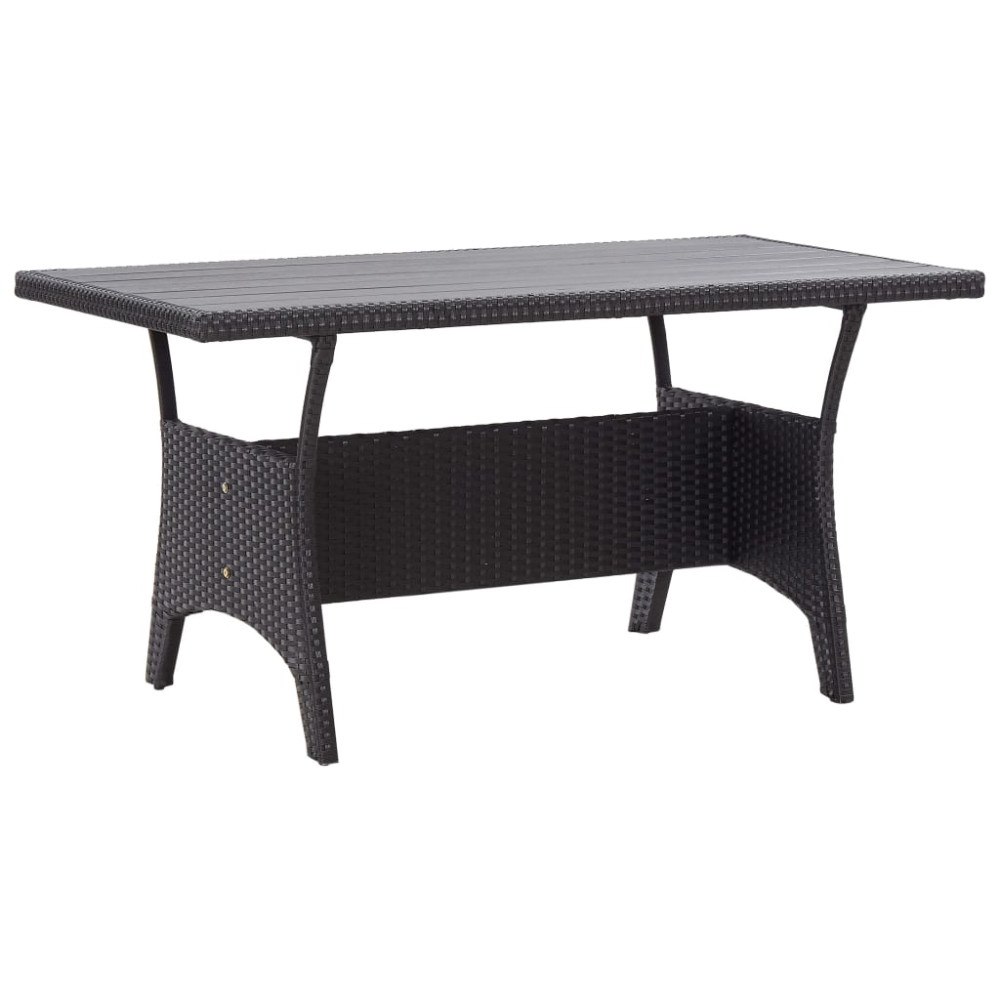 vidaXL Trädgårdsbord svart 120x70x66 cm konstrotting