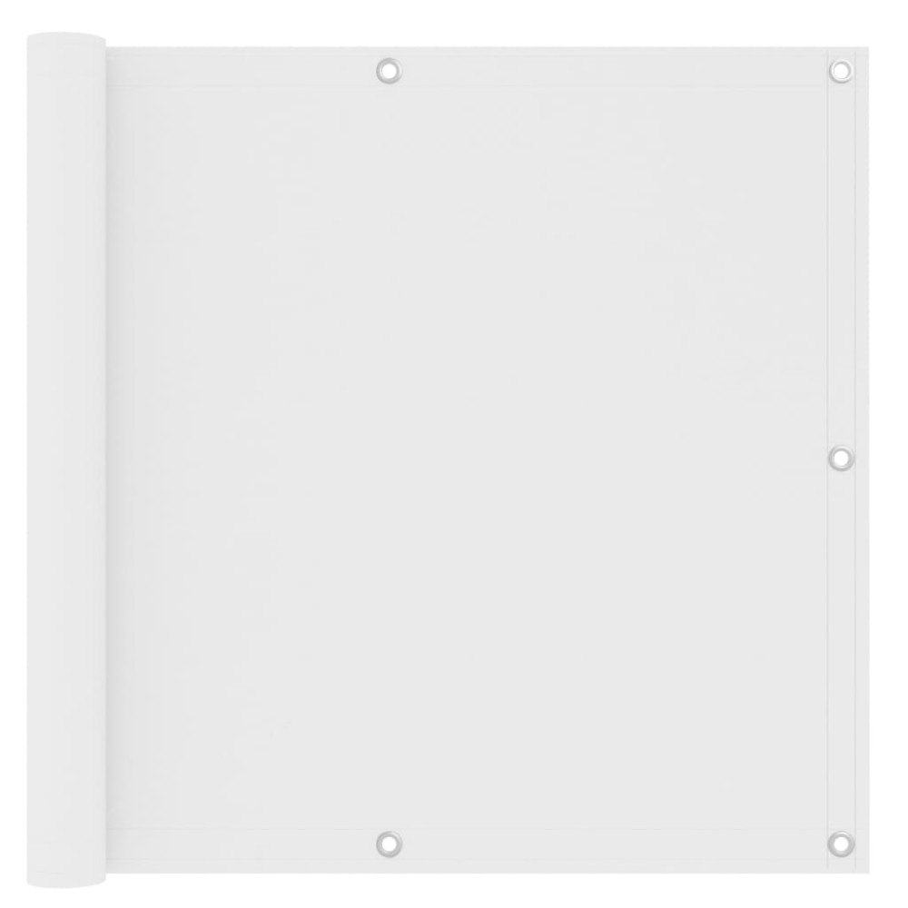 vidaXL Balkongskärm vit 90x600 cm oxfordtyg