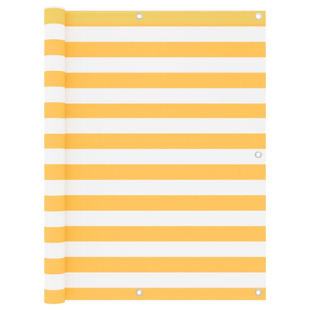 vidaXL Balkongskärm vit och gul 120x400 cm oxfordtyg