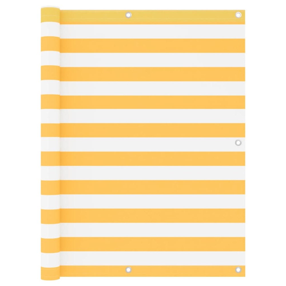 vidaXL Balkongskärm vit och gul 120x500 cm oxfordtyg
