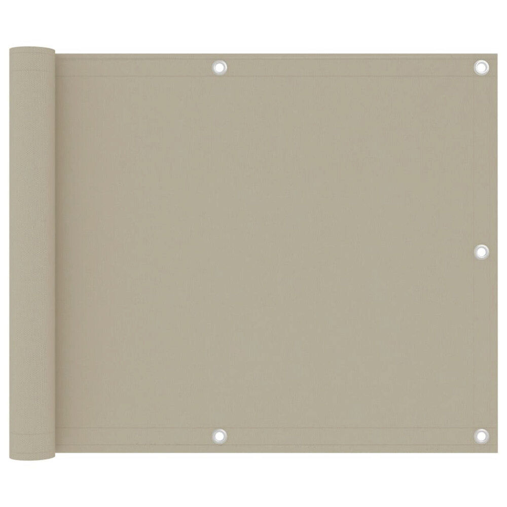vidaXL Balkongskärm beige 75x500 cm oxfordtyg