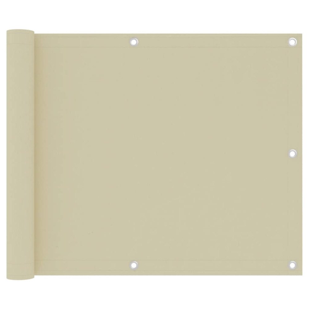 vidaXL Balkongskärm gräddvit 75x500 cm oxfordtyg