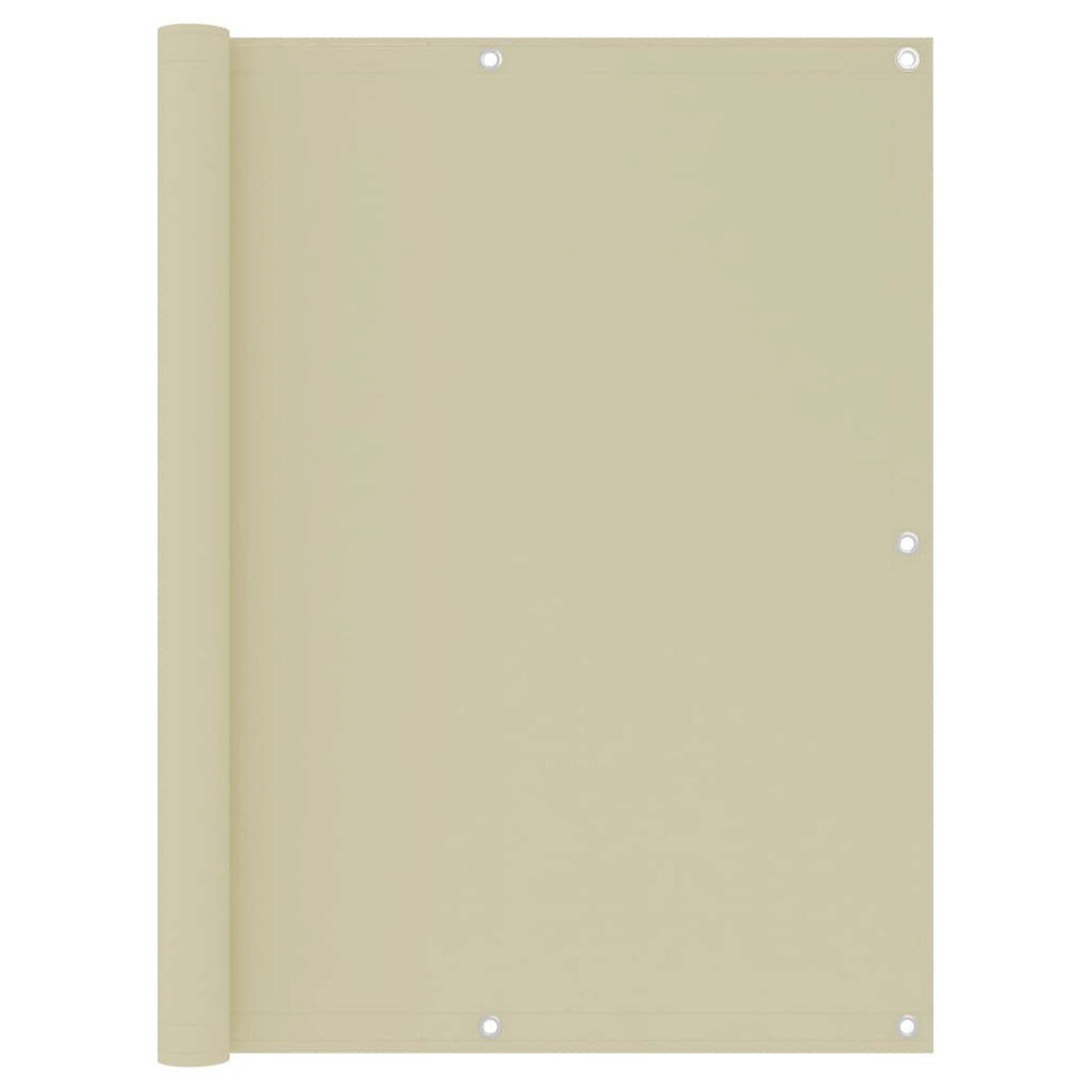 vidaXL Balkongskärm gräddvit 120x400 cm oxfordtyg