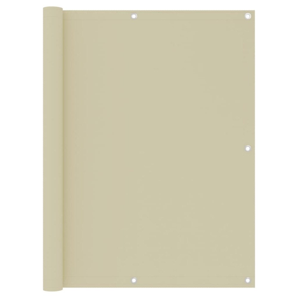 vidaXL Balkongskärm gräddvit 120x500 cm oxfordtyg