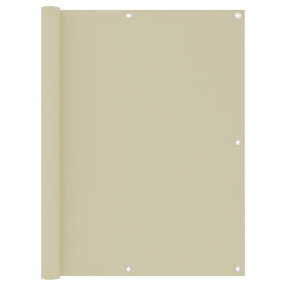 vidaXL Balkongskärm gräddvit 120x600 cm oxfordtyg