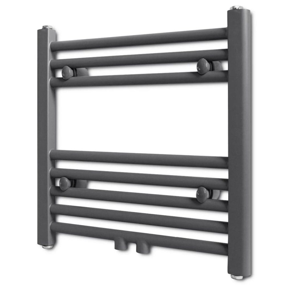 vidaXL Handdukstork centralvärme element rak 480 x 480 mm grå
