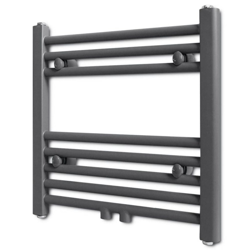 vidaXL Handdukstork centralvärme element rak 480 x 480 mm grå