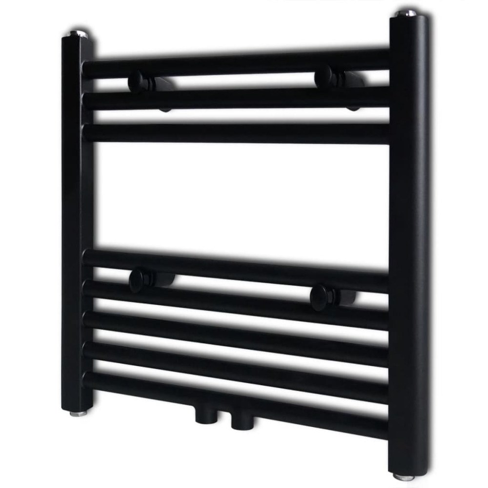 vidaXL Handdukstork centralvärme element rak 480 x 480 mm svart