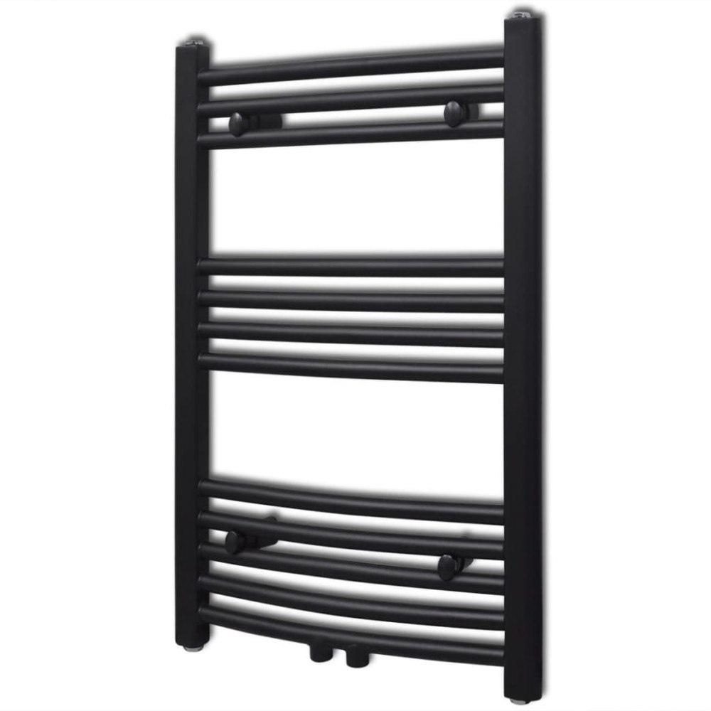 vidaXL Handdukstork centralvärme element båge 500 x 764 mm svart