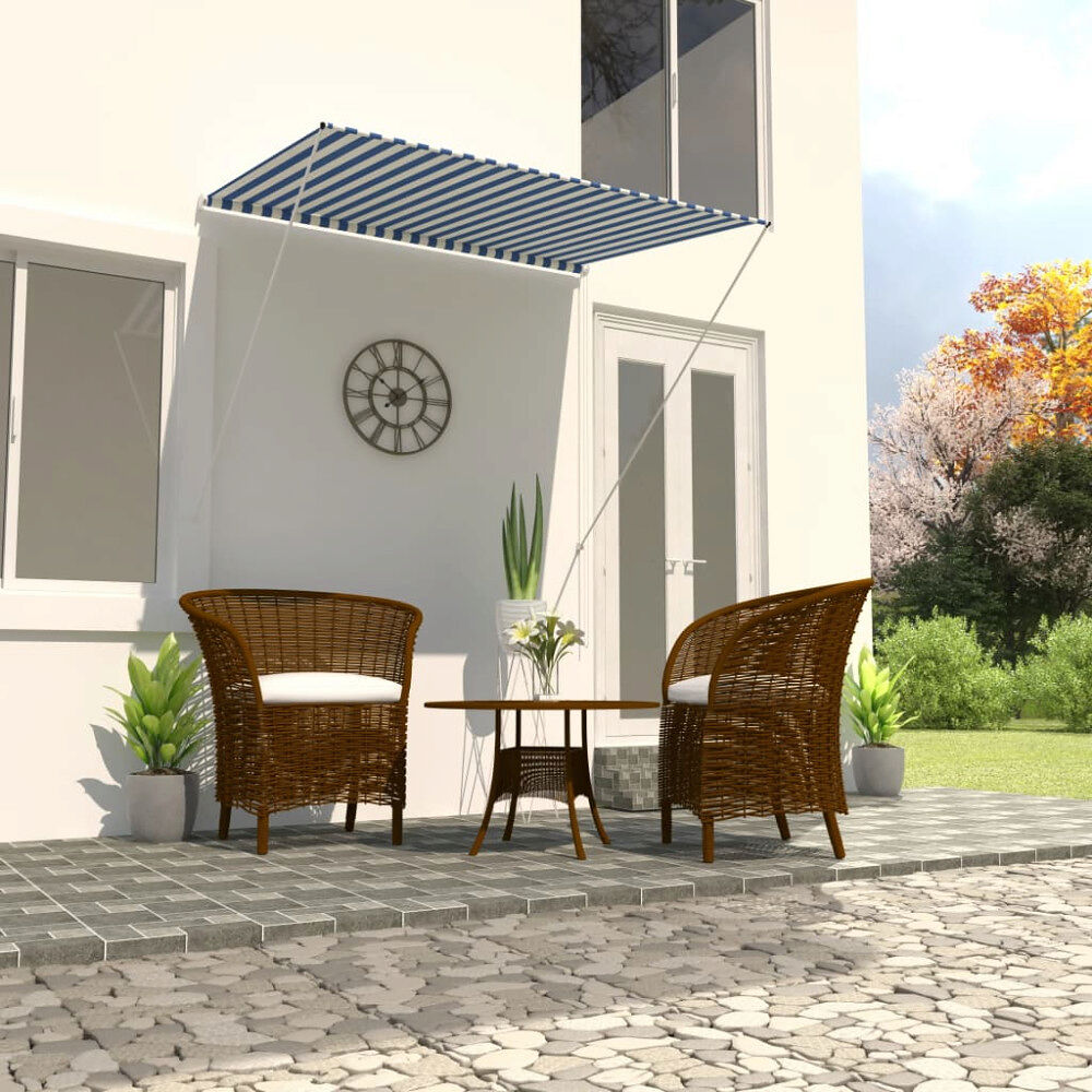 vidaXL Markis 150x150 cm blå och vit