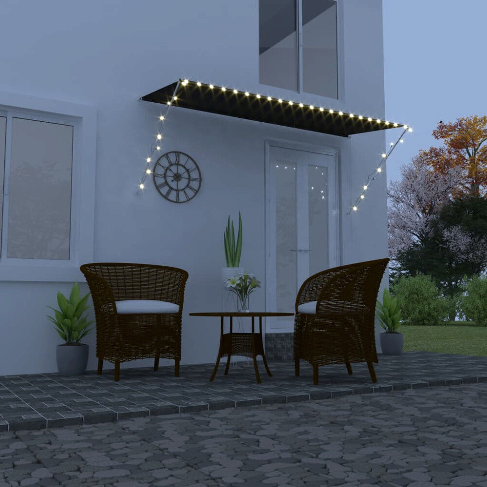 vidaXL Markis med LED 300x150 cm antracit