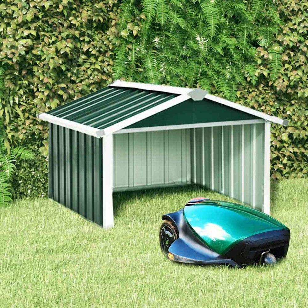 vidaXL Skjul för robotgräsklippare 92x97x63 cm galvaniserat stål grön