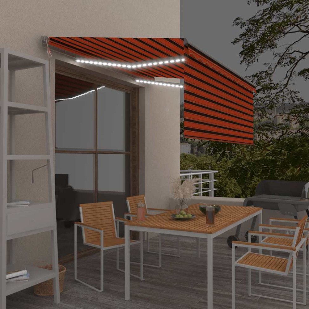vidaXL Automatisk markis rullgardin vindsensor LED 3,5x2,5m