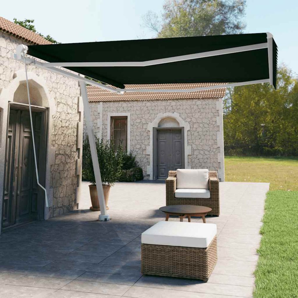 vidaXL Manuell Markis 4 x 3,5 m Antracit 100% Polyester