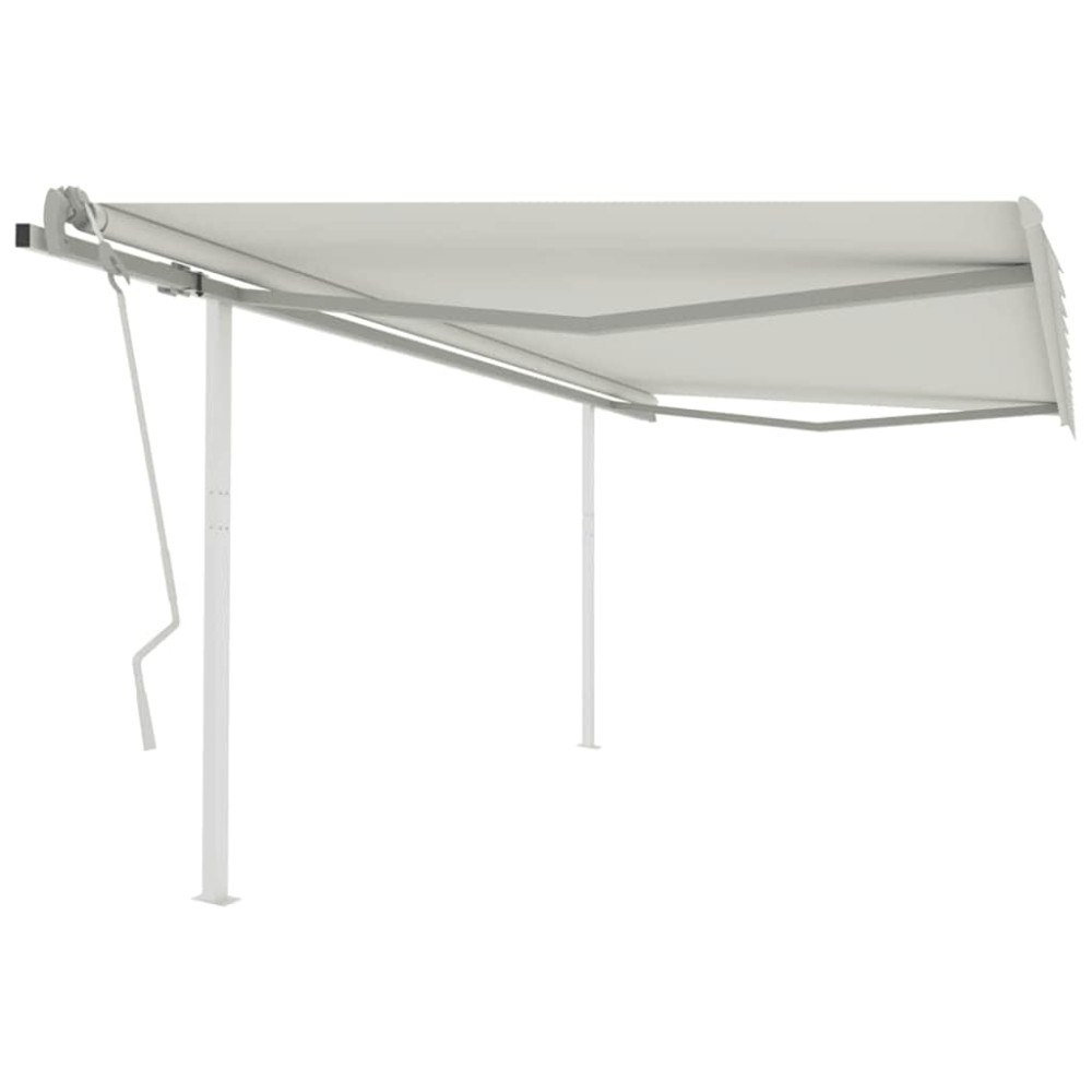 vidaXL Manuell Markis 4 x 3 m Gräddvit 100% Polyester