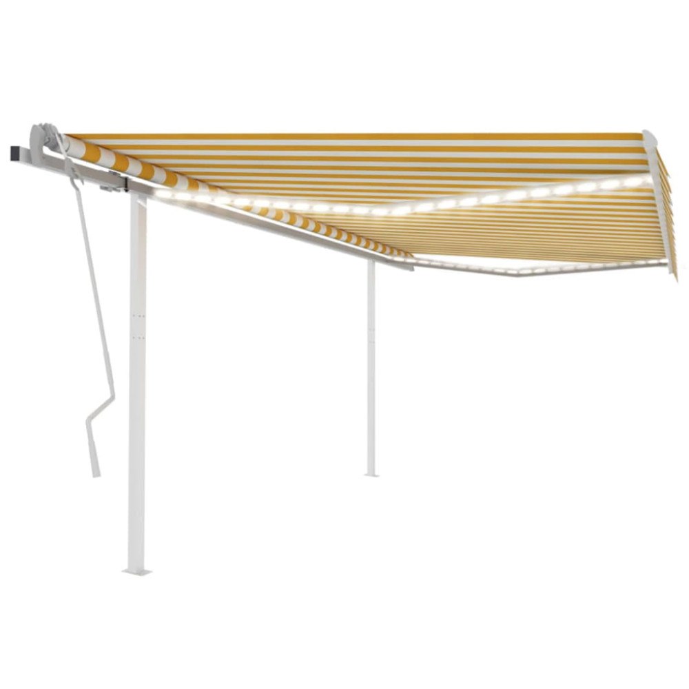vidaXL Manuell markis med solcellsdriven LED-belysning 4 x 3,5 m