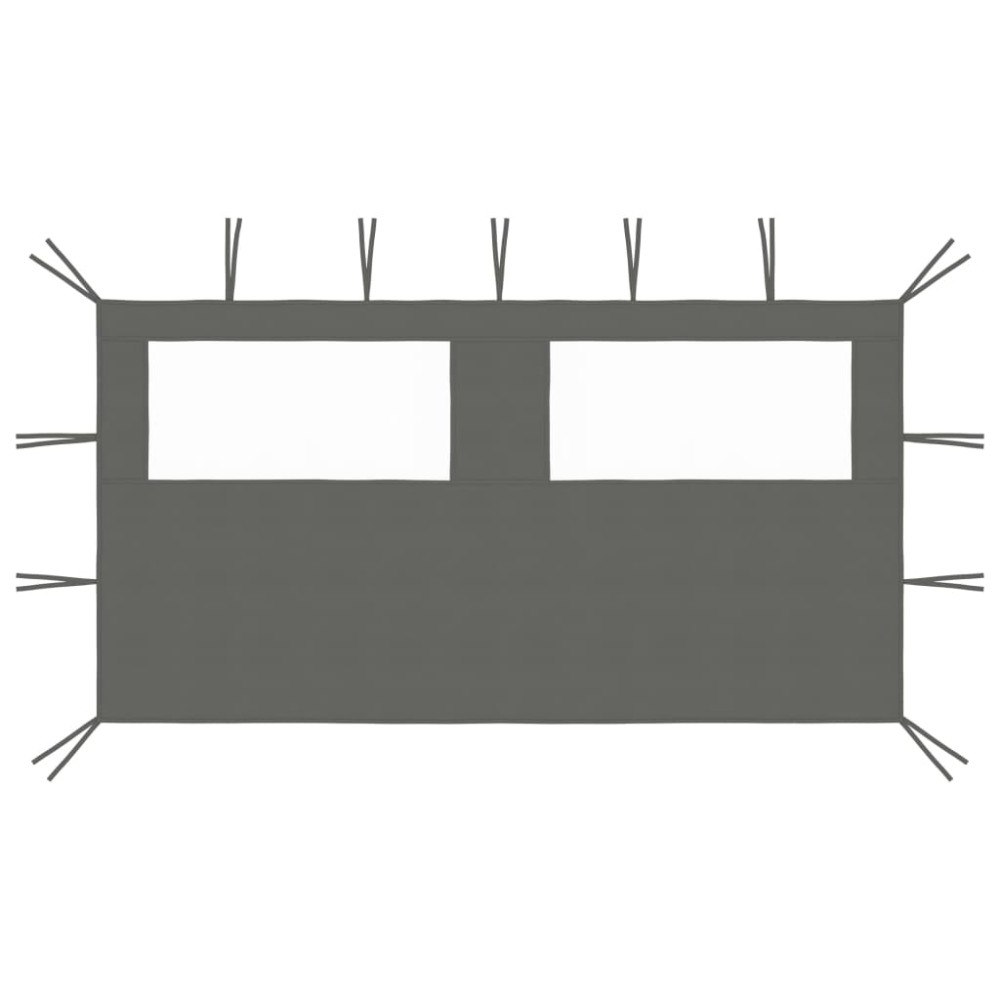 vidaXL Sidovägg med fönster till partytält 4x2 m antracit