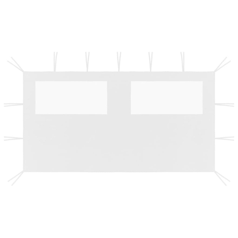 vidaXL Sidovägg med fönster till partytält 4x2 m vit