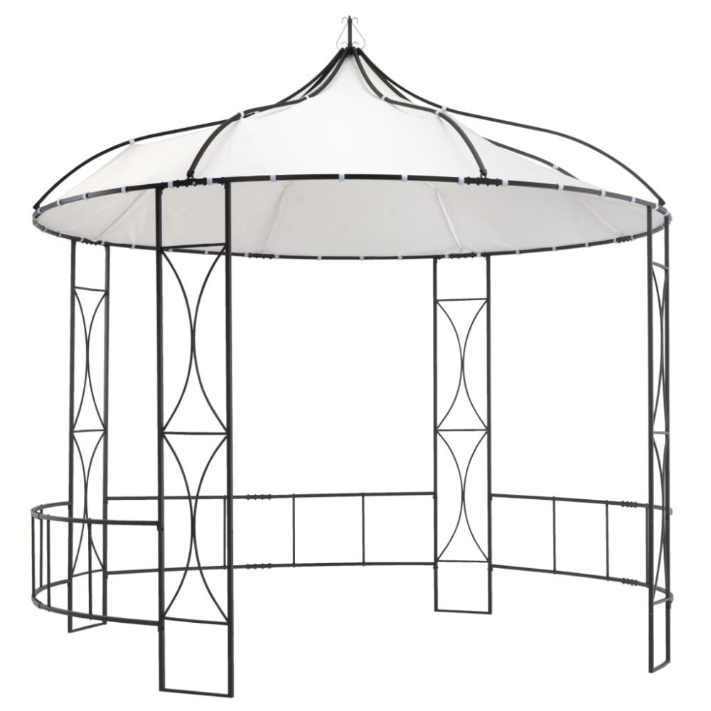 vidaXL Paviljong 300x290 cm vit rund