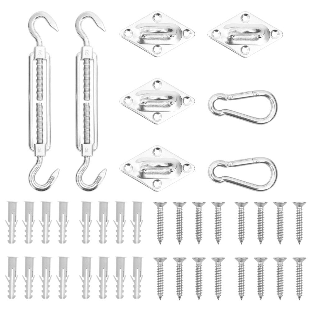 vidaXL Monteringssats för solsegel 8 delar rostfritt stål