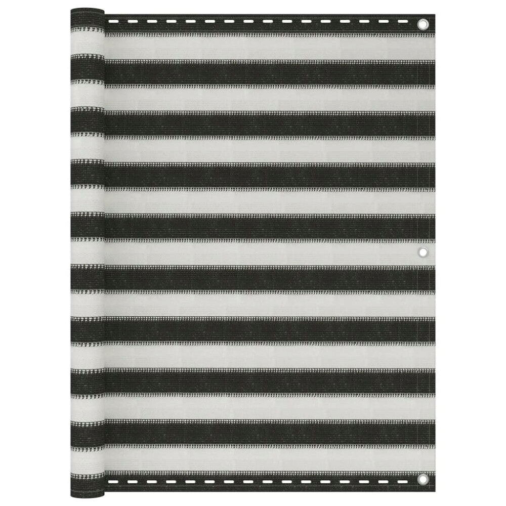 vidaXL Balkongskärm HDPE 120x600 cm antracit och vit