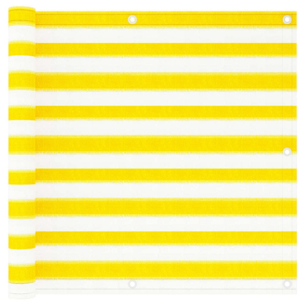 vidaXL Balkongskärm gul och vit 90x300 cm HDPE