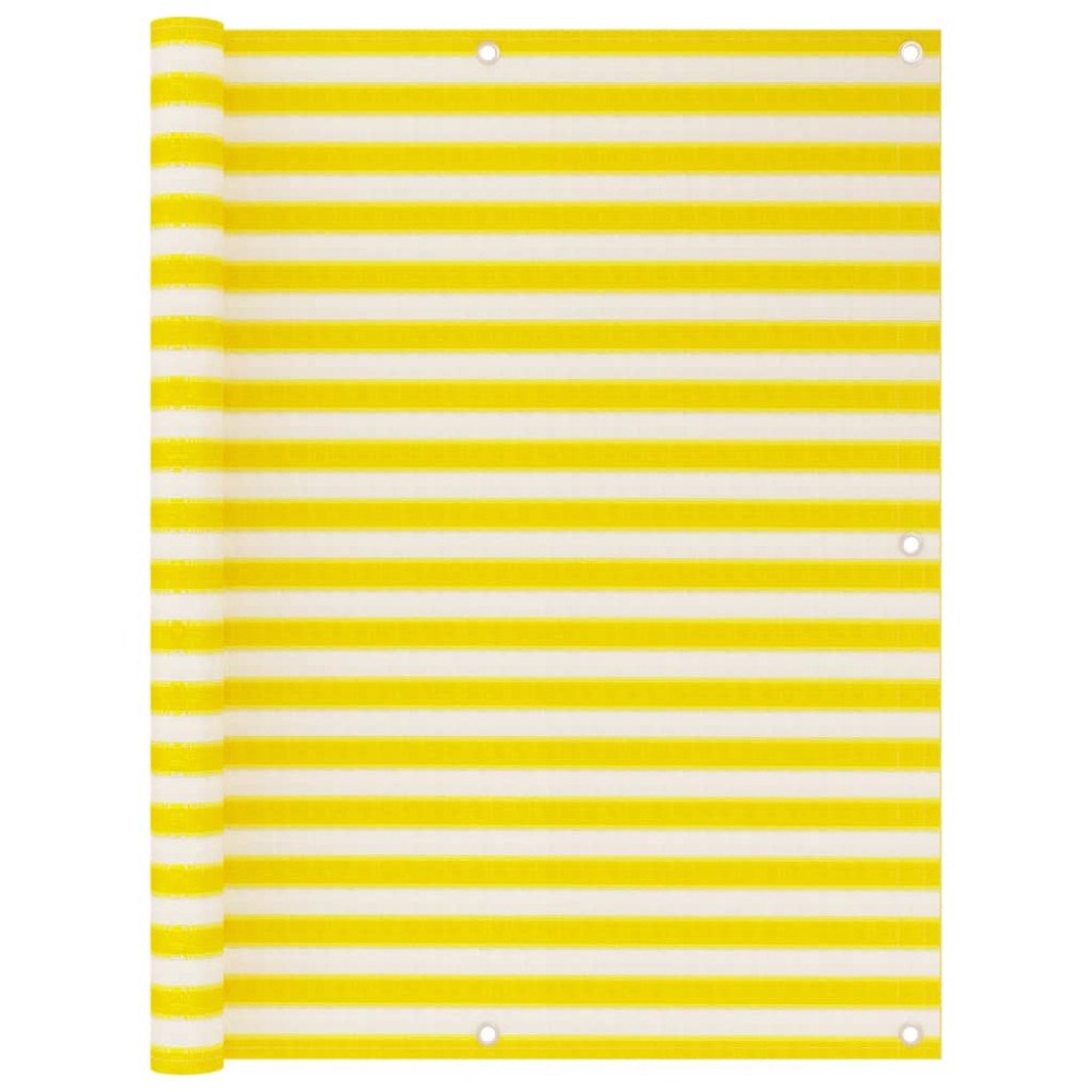 vidaXL Balkongskärm gul och vit 120x500 cm HDPE