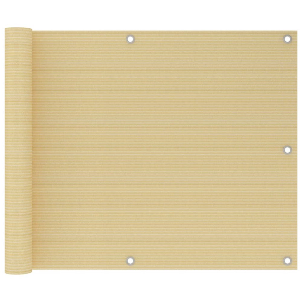 vidaXL Balkongskärm beige 75x400 cm HDPE