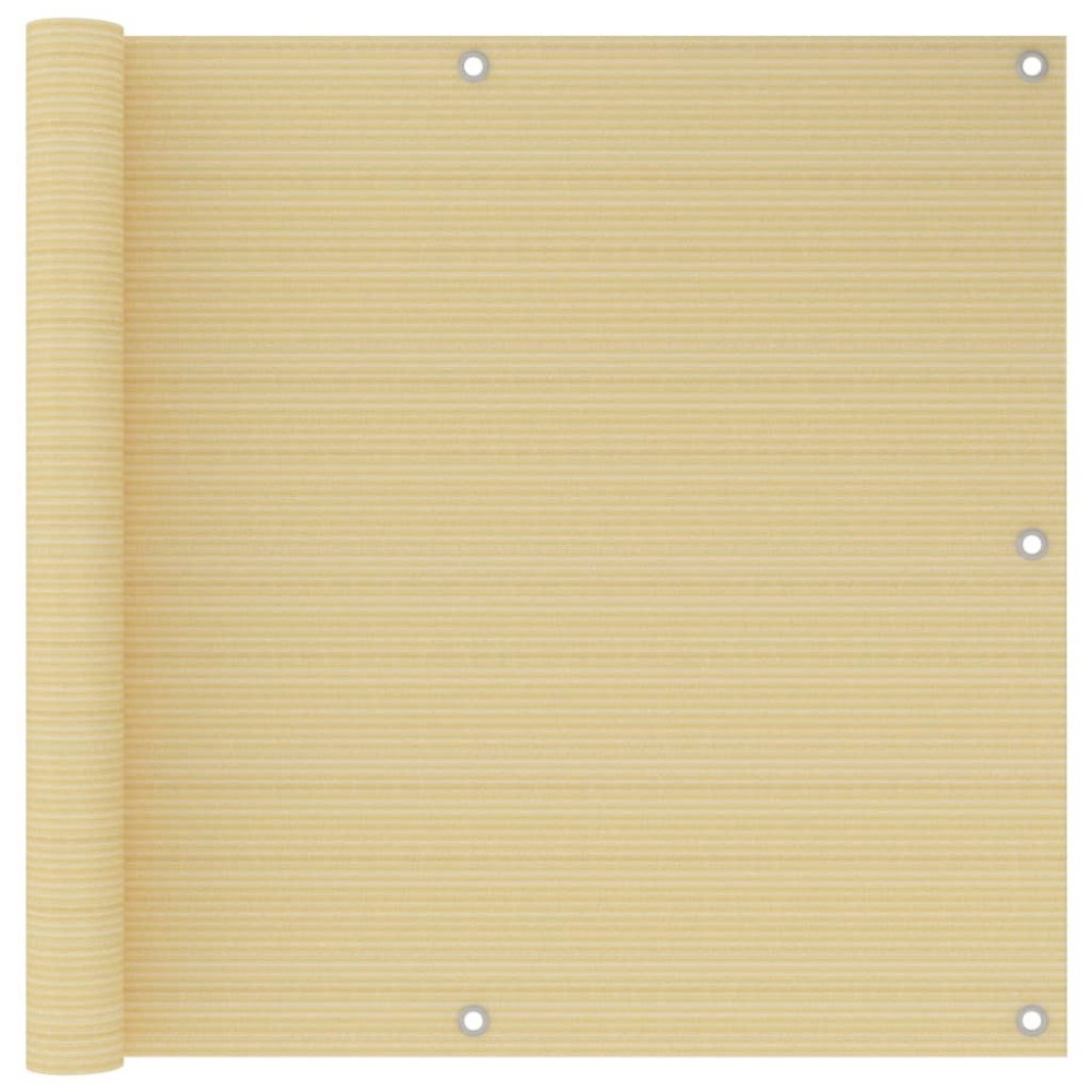 vidaXL Balkongskärm beige 90x300 cm HDPE
