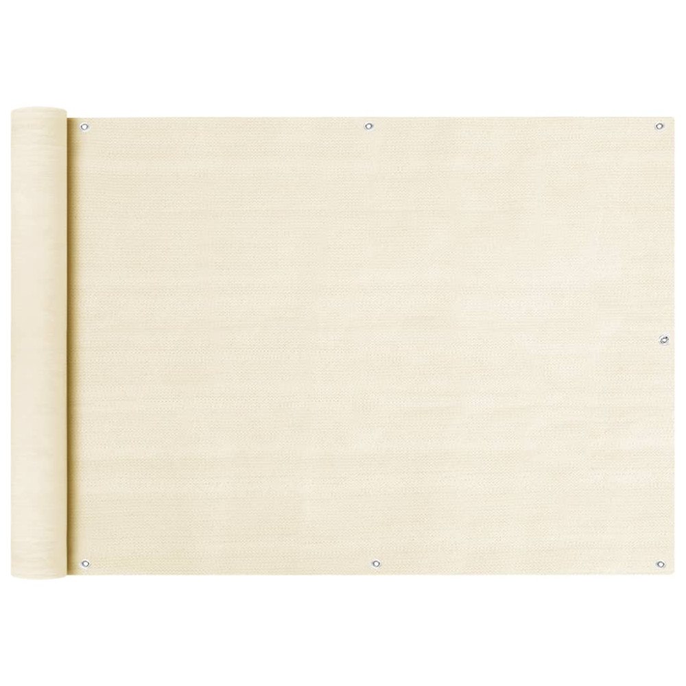 vidaXL Balkongskärm gräddvit 75x400 cm HDPE