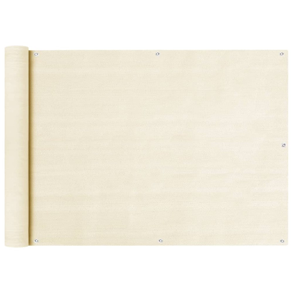 vidaXL Balkongskärm gräddvit 75x500 cm HDPE