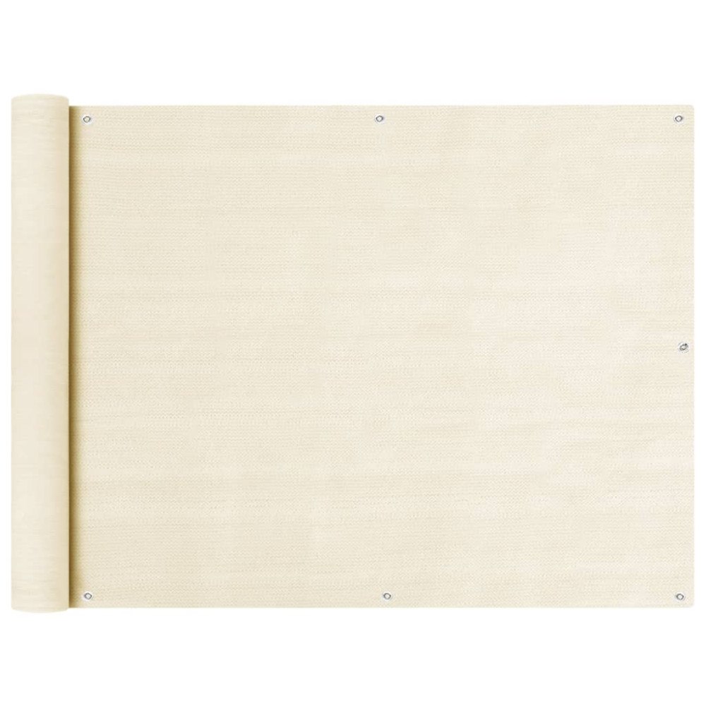 vidaXL Balkongskärm gräddvit 90x400 cm HDPE
