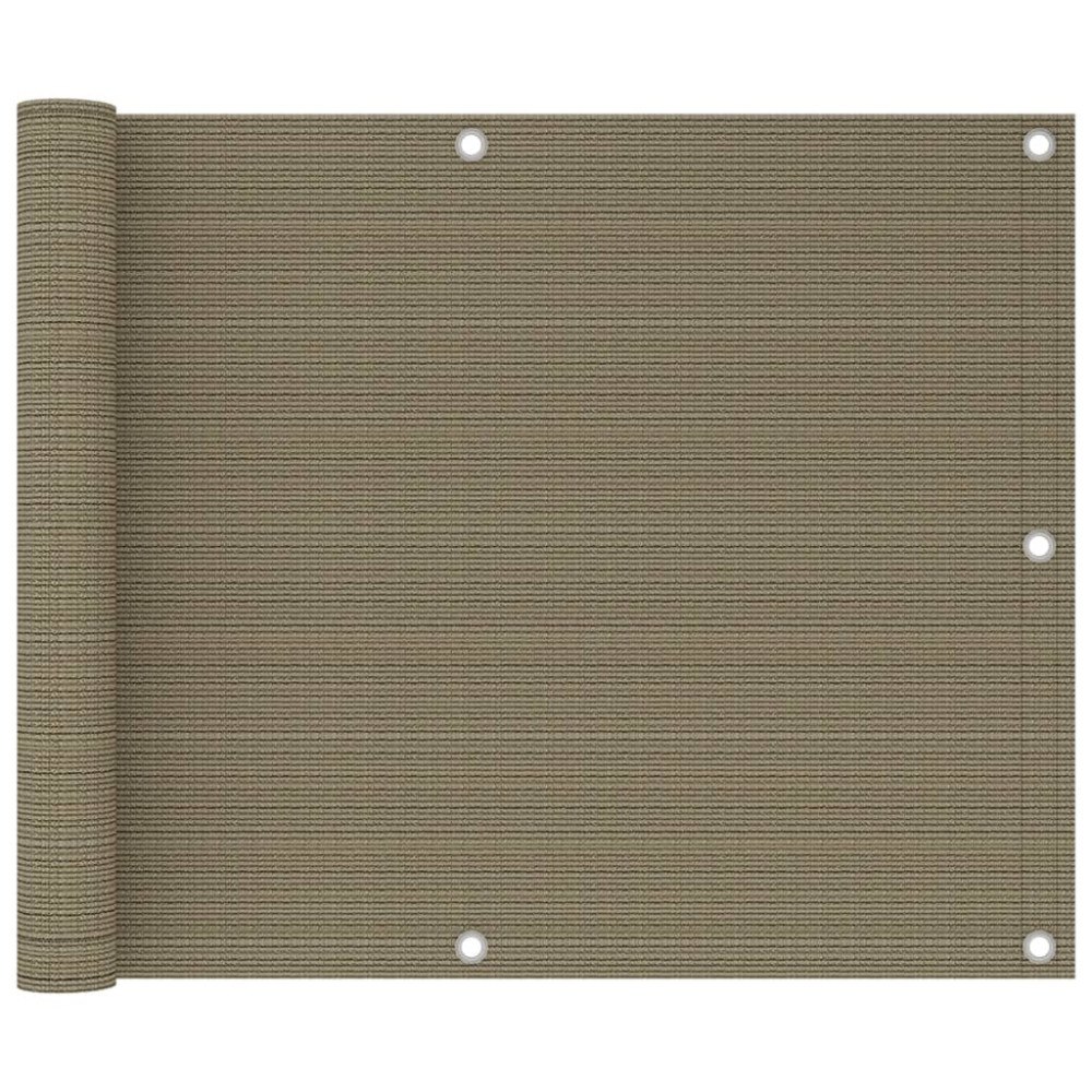 vidaXL Balkongskärm taupe 75x500 cm HDPE