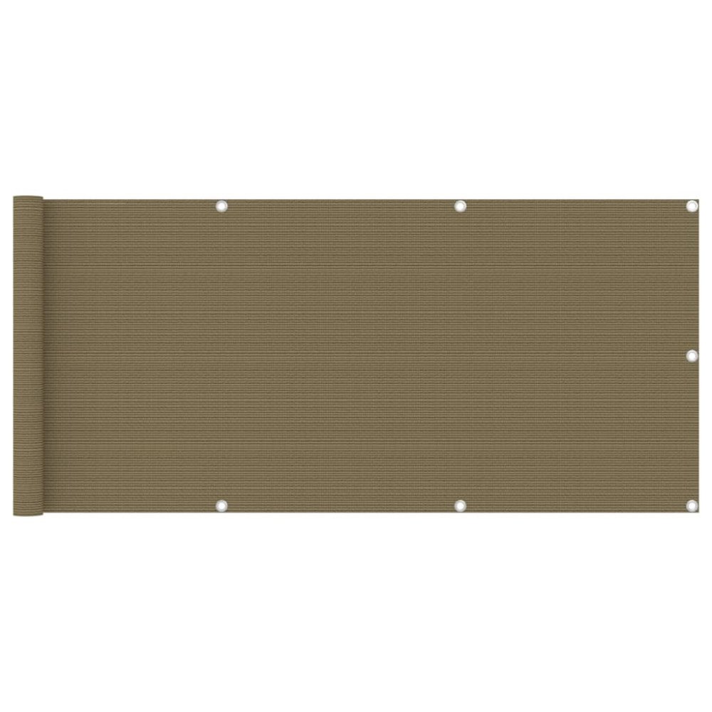 vidaXL Balkongskärm taupe 75x600 cm HDPE
