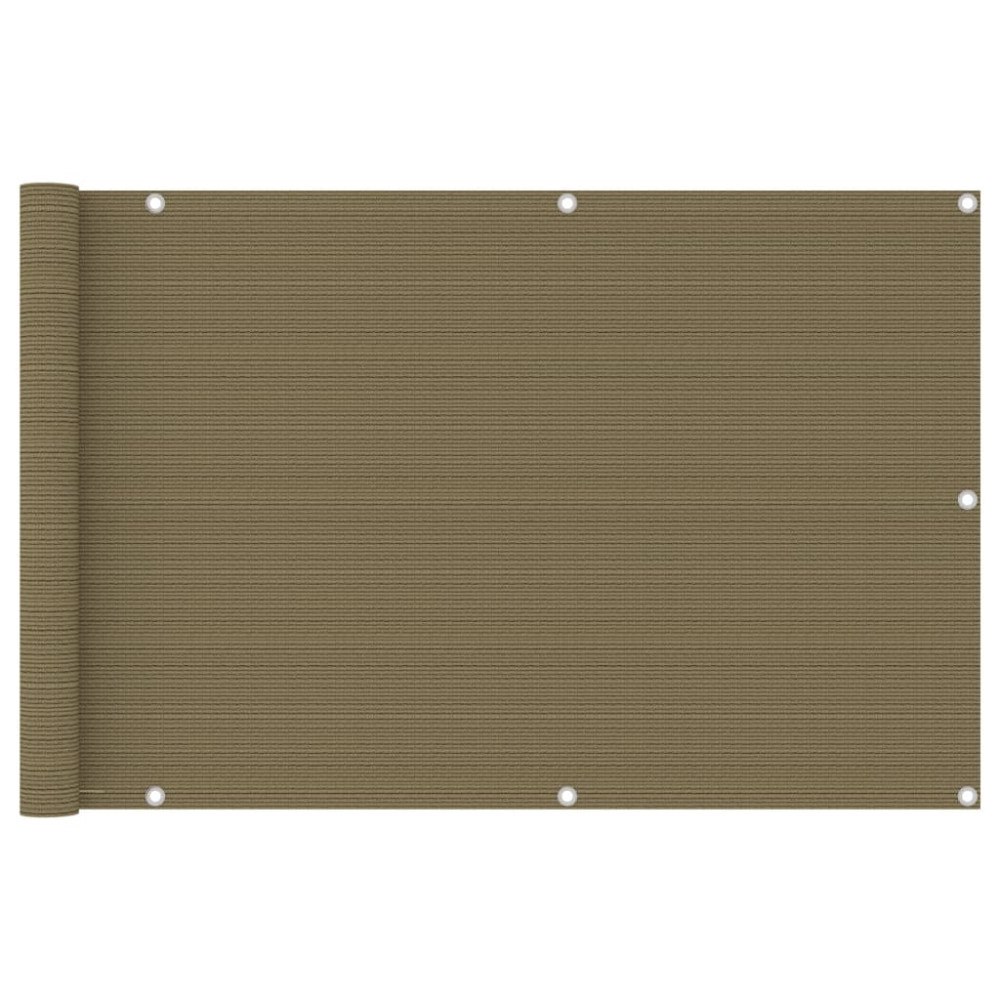 vidaXL Balkongskärm taupe 90x500 cm HDPE