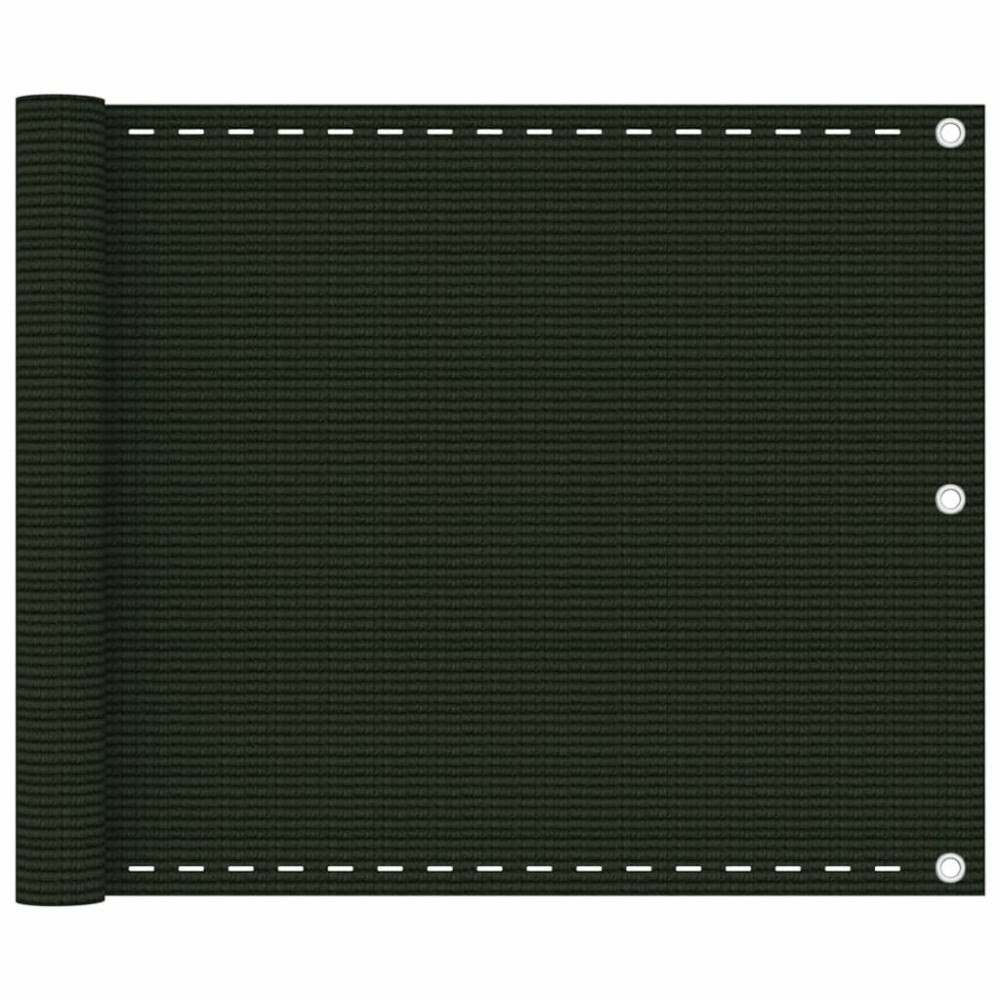 vidaXL Balkongskärm mörkgrön 75x500 cm HDPE