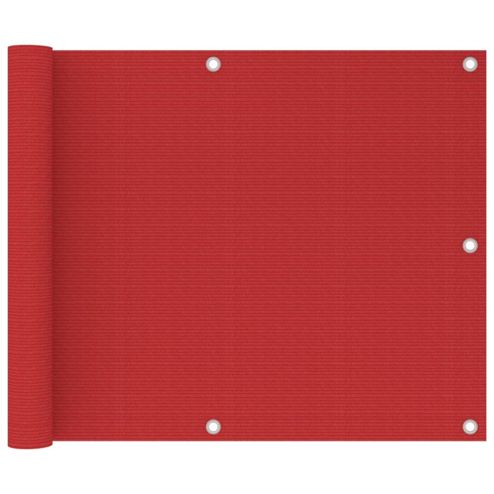 vidaXL Balkongskärm röd 75x500 cm HDPE
