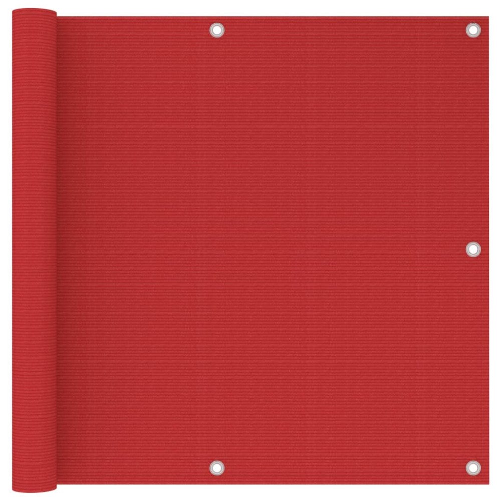 vidaXL Balkongskärm röd 90x300 cm HDPE