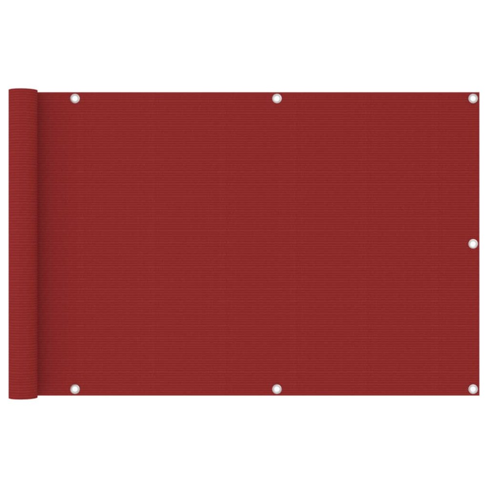 vidaXL Balkongskärm röd 90x400 cm HDPE