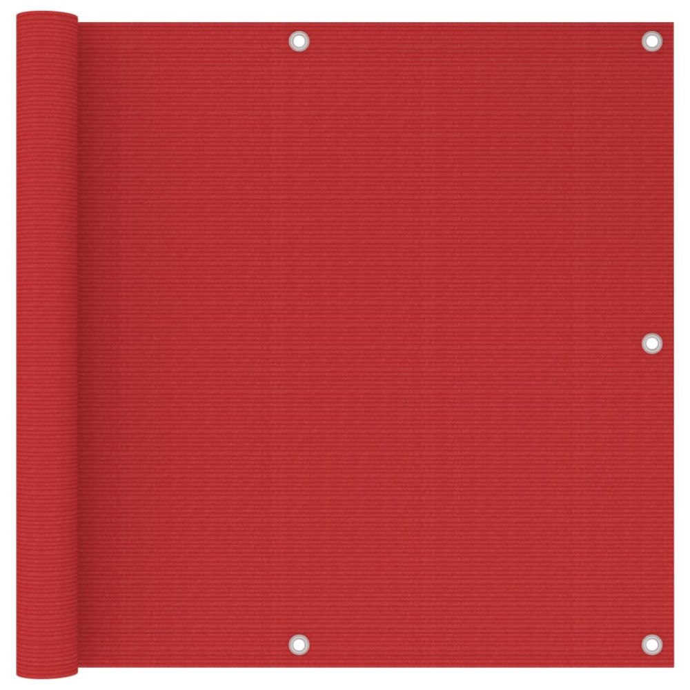 vidaXL Balkongskärm röd 90x500 cm HDPE